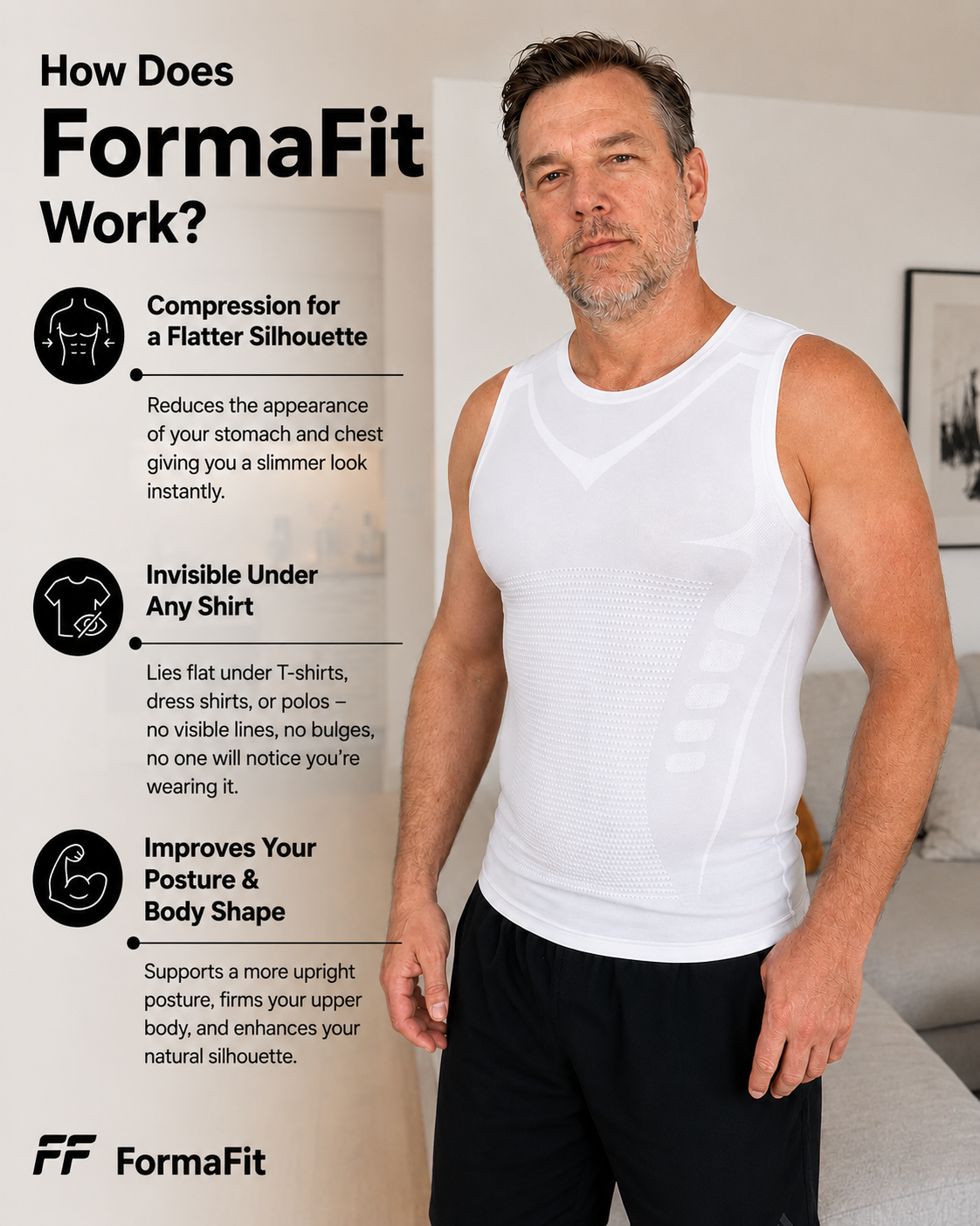 FormaFit™ Compression Shirt for Men — Instantly Slims Belly & Chest