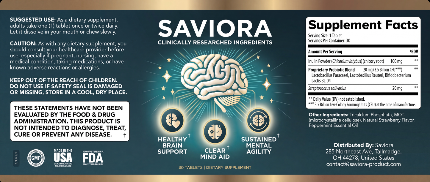 Saviora-designed to support memory, focus, and cognitive clarity.